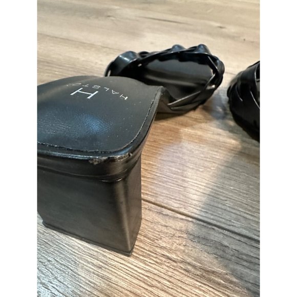 Halston woven black block heel shoes - Picture 7 of 8